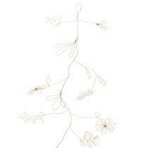 Article Guirlande décorative de fleurs en métal, fil de fer pour couronne de fleurs, décoration estivale, décoration murale, doré, 110 cm