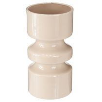 Article Vase à fleurs en métal émaillé marron cappuccino Ø9cm H17,5cm