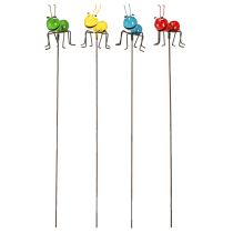 Article Ameise décorative en métal sur tige, couleurs assorties, 46 cm