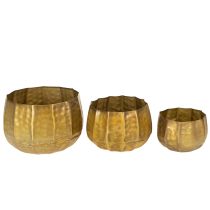 Article Pot de fleurs décoratif en métal, laiton, Ø22/18/14 cm, lot de 3