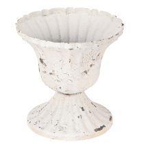 Coupelle décorative en métal petite Shabby Chic Blanc Ø8.5cm H8cm 2pcs