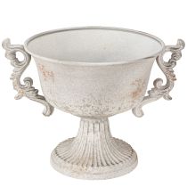 Article Coupe déco métal avec poignées vintage gris rouille H18,5cm