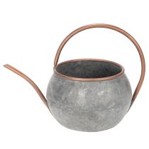 Article Arrosoir décoratif en métal, style champêtre vintage, décoration de jardin, pour les plantations, cuivre argenté, L 41 cm Ø 26 cm H 30 cm