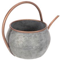 Article Arrosoir décoratif en métal, style champêtre vintage, décoration de jardin, pour les plantations, cuivre argenté, L 41 cm Ø 26 cm H 30 cm