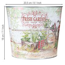 Article Pot de fleurs en métal Fresh Garden coloré vintage H18 cm