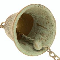 Article Carillon à vent en métal avec cœur et cloche décoration de jardin antique 72cm