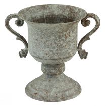 Article Coupe déco métal avec anse Marron Blanc Ø13,5cm H19,5cm