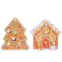 Article Boîtes en métal design sapin et maison en pain d'épices 14 cm et 13 cm, set de 2