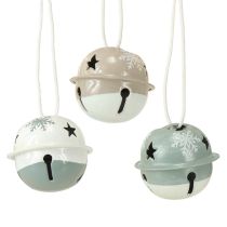 Article Cloches de Noël en métal Menthe Beige Ø3cm 16pcs