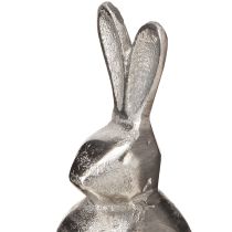 Article Lapin décoratif argenté – Figurine de Pâques moderne en métal pour une décoration printanière élégante 11 cm 3 pièces