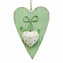 Coeur en métal, coeur décoratif à suspendre, décoration coeur H14,5cm 2pcs