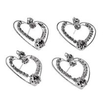 Cœurs métalliques en argent 3cm 6P