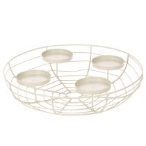 Article Couronne de l'Avent en métal ronde pour 4 bougies ou photophores 35 cm gris