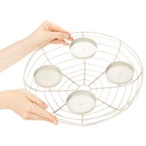 Article Couronne de l'Avent en métal ronde pour 4 bougies ou photophores 35 cm gris