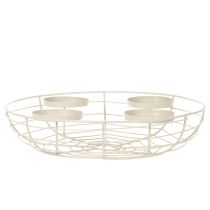 Article Couronne de l'Avent en métal ronde pour 4 bougies ou photophores 35 cm gris
