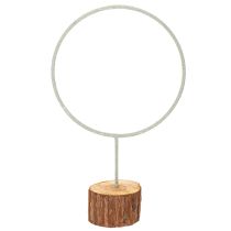 Article Deko anneau en métal sur support en bois 43 cm
