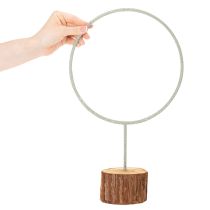 Article Deko anneau en métal sur support en bois 43 cm