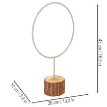 Article Deko anneau en métal sur support en bois 43 cm