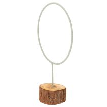 Article Deko anneau en métal sur support en bois 43 cm