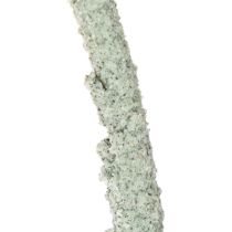 Article Cerceau décoratif rond en métal sur socle en bois avec écorce, 52 cm