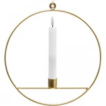 Article Bougeoir à suspendre anneau décoratif en métal doré Ø25cm 3pcs