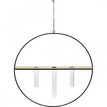 Article Anneau décoratif à accrocher avec des verres en métal noir Ø35cm