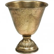 Article Bol métal gobelet décoration métal doré aspect antique H16cm