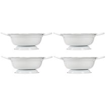 Article Bol Métal Décoration Blanc Noir Ø16.5cm H6.5cm 4pcs
