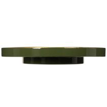 Article Plateau décoratif rond en métal vert avec bord doré, 30 cm
