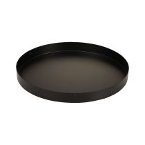 Plateau métal plateau bougie rond noir Ø20cm H2.5cm