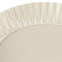 Article Assiette décorative grise en métal avec base en métal Ø14cm 2 pièces