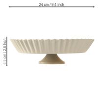 Article Assiette déco rétro Plateau sur pied Métal Gris Ø24cm 2pcs