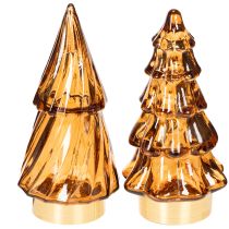 Article Sapins en verre LED décoratifs 13 cm intérieur set de 2