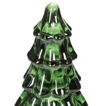 Article Sapins en verre avec LED, décoration de table Noël, 13 cm, lot de 2