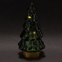 Article Sapins en verre avec LED, décoration de table Noël, 13 cm, lot de 2