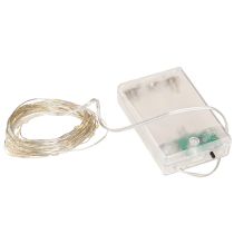 Article Guirlande lumineuse micro LED 20 LED blanc chaud avec minuterie pour piles 6 pièces