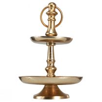 Article Mini étagère décoration métal doré mat décoration de table 2 étages H22cm