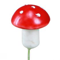 Article Mini agarics mouches sur fil rouge blanc champignons décoratifs Ø2cm 48 pcs