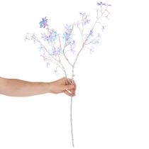 Article Branche artificielle avec fleurs irisées 80 cm pour décoration intérieure