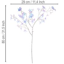 Article Branche artificielle avec fleurs irisées 80 cm pour décoration intérieure