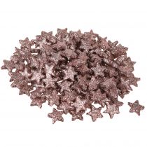 Article Mini décorations dispersées étoiles décoration rose mica 1,5cm 144 pcs