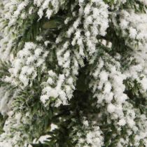Article Mini sapin de Noël socle en bois vert blanc Ø8cm H18cm 3pcs