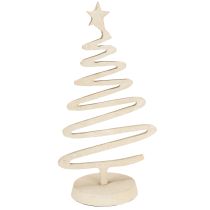 Article Mini sapin de Noël décoratif en métal aspect argile beige H30cm