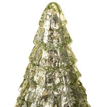Article Mini sapin de Noël avec éclairage LED vert doré 28cm