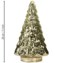 Article Mini sapin de Noël avec éclairage LED vert doré 28cm