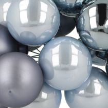 Article Mini boules de Noël en verre bleu mat métallisé 40 mm 32 pièces
