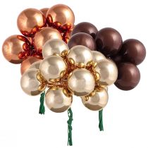 Article Mini boules de Noël fil de verre marron doré Ø25mm 140 pcs