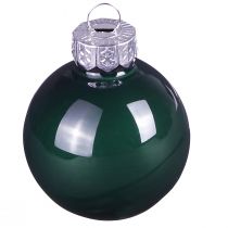 Article Mini boules de Noël verre émail vert Ø3cm 22 pcs