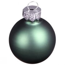 Article Mini boules de Noël verre vert nacre gris Ø3cm 22 pcs