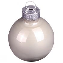 Article Mini boules de Noël verre vert nacre gris Ø3cm 22 pcs